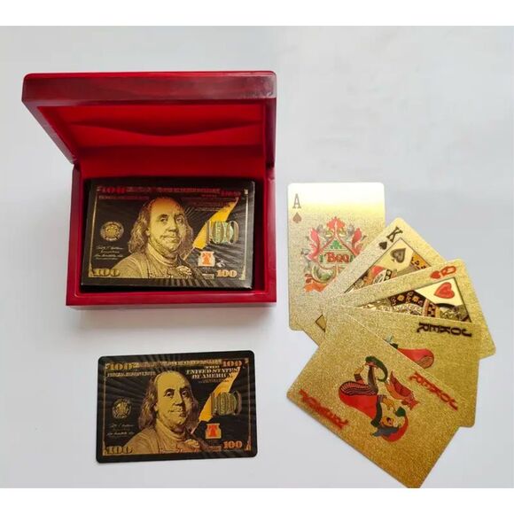 Benjamin Franklin playing cards in black - Picture 6 of 6